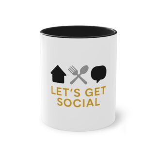 Let's Get Social Coffee Mug — Two-Tone 11oz Social Gathering Mug